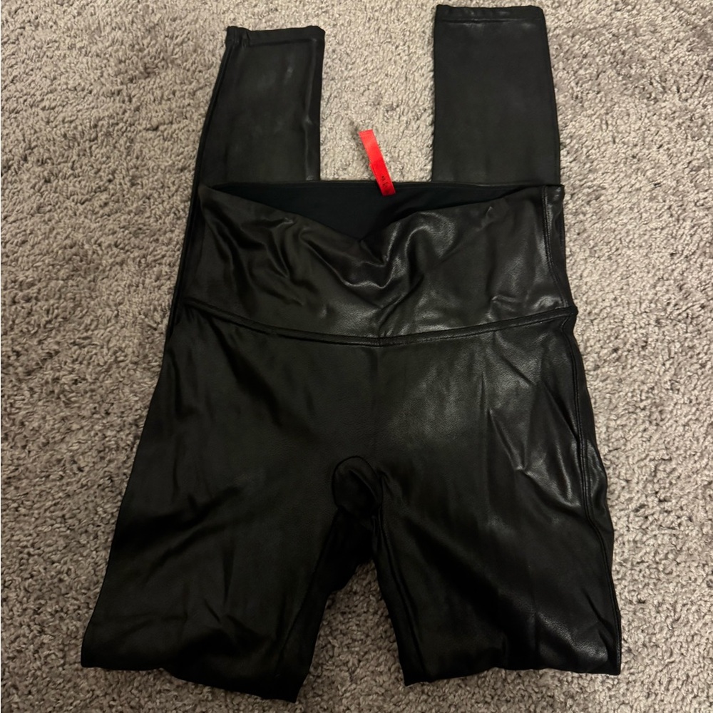 SPANX Black Faux Leather Pants